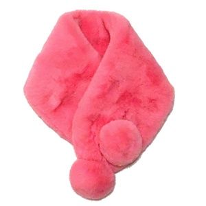 NWT Ted Baker Zalie faux fur pom pom PINK scarf MSRP $135